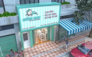 Thiết kế nội thất shop thời trang phong cách tối giản